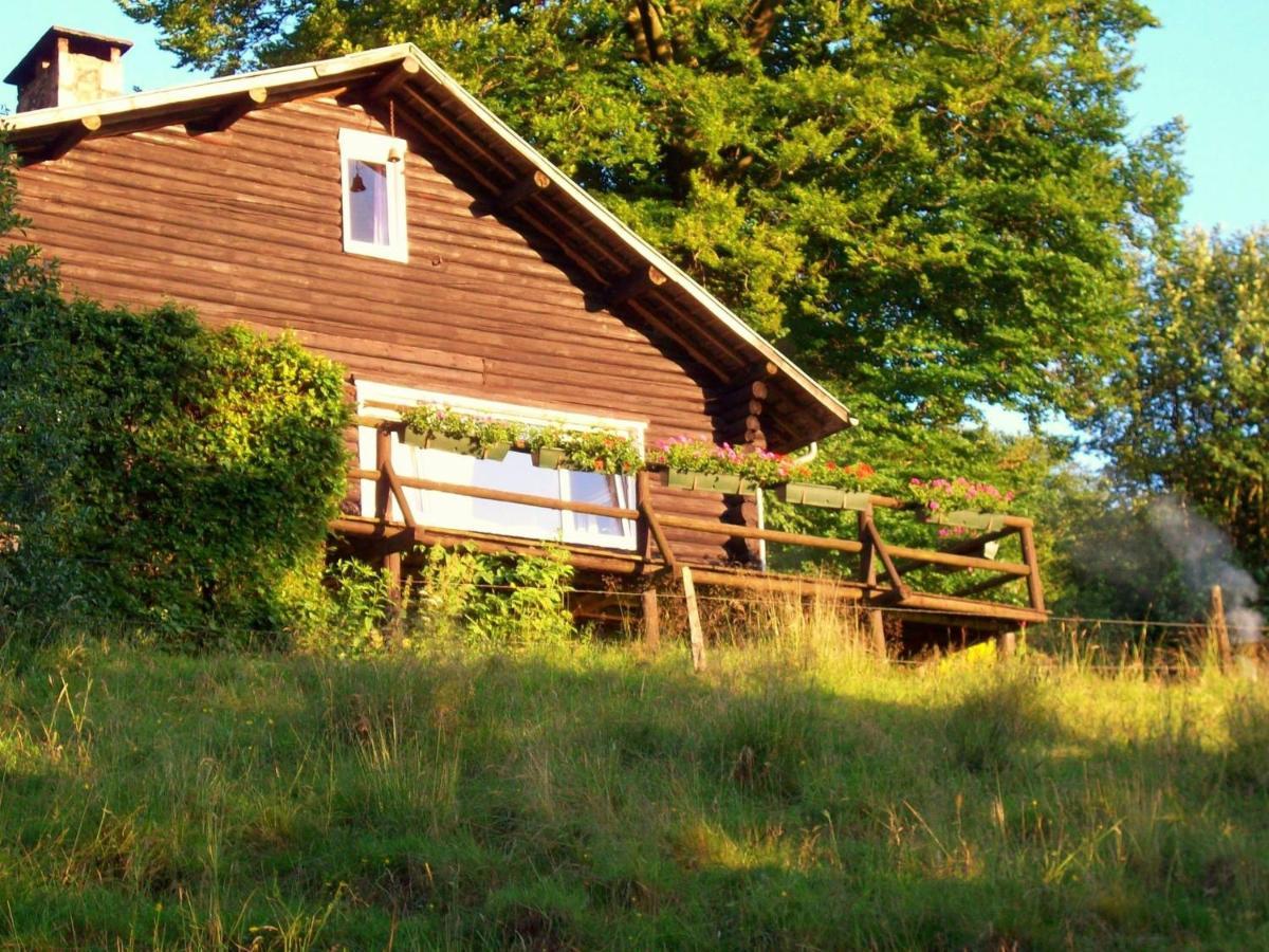 Open Wooden Chalet Built Against A Hill Francorchamps Exteriör bild